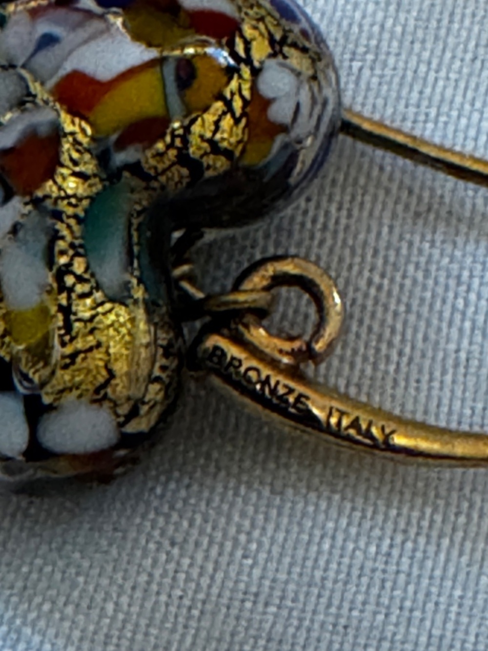 Murano Glass Heart Earings Gold Wires - Picture 7 of 11